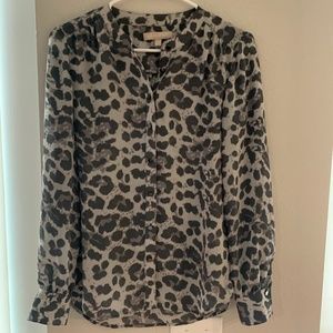 Cheetah Print Chiffon Blouse